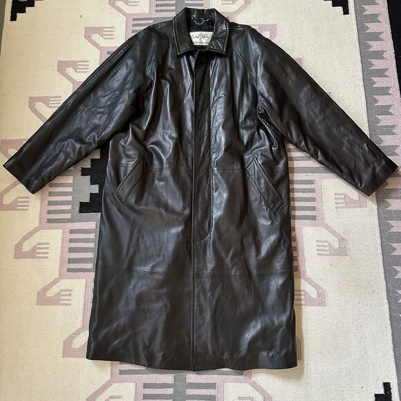 Michael Hoban Men’s XXL NORTH BEACH LEATHER Coat Overcoat Goth Rock 80s - Picture 16 of 16